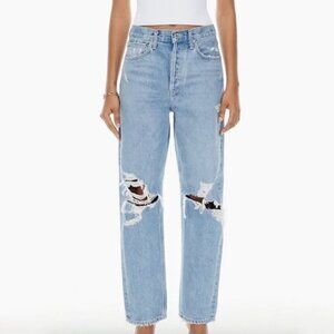 Agolde '90s Mid Rise Loose Fit Jean in Fallout Distressed Blue Size 26